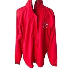 Men’s StormTech Red Yacht Club Zip Away Hood Windbreaker Rain Jacket as XL